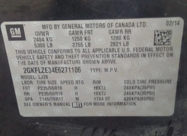 Photo 8 VIN: 2GKFLZE34E6271106 - GMC TERRAIN 