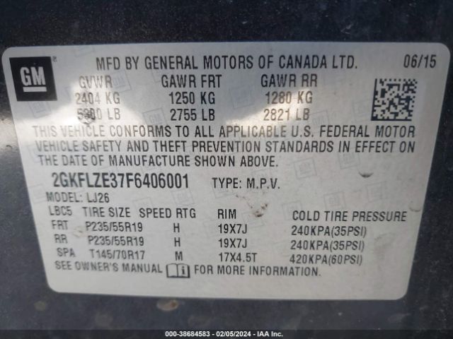 Photo 8 VIN: 2GKFLZE37F6406001 - GMC TERRAIN 