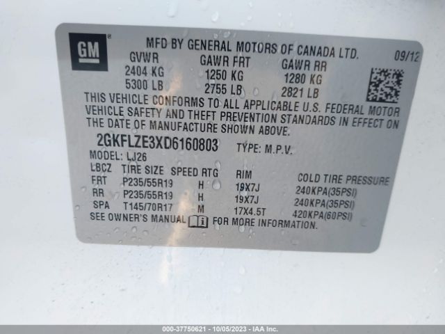 Photo 8 VIN: 2GKFLZE3XD6160803 - GMC TERRAIN 