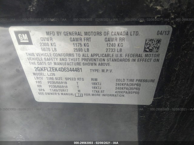 Photo 8 VIN: 2GKFLZEK4D6344481 - GMC TERRAIN 