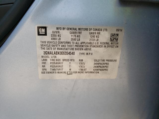 Photo 9 VIN: 2GNALAEK0E6354540 - CHEVROLET EQUINOX LS 