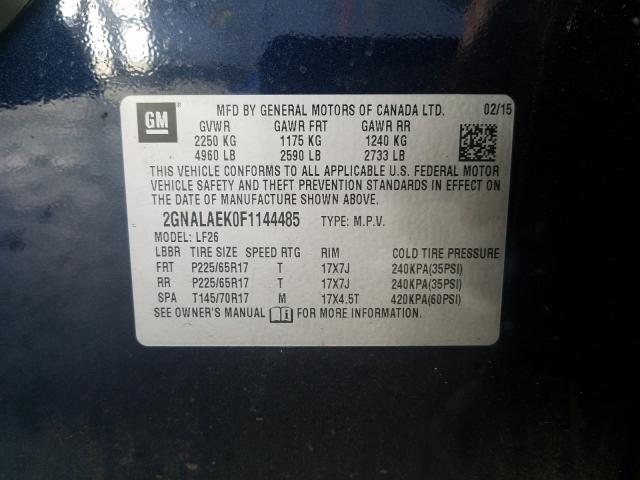 Photo 9 VIN: 2GNALAEK0F1144485 - CHEVROLET EQUINOX LS 