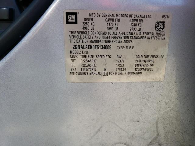 Photo 12 VIN: 2GNALAEK0F6134669 - CHEVROLET EQUINOX LS 