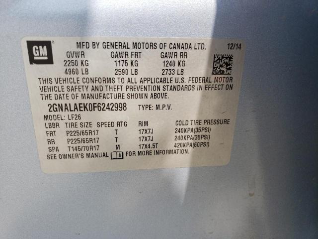 Photo 11 VIN: 2GNALAEK0F6242998 - CHEVROLET EQUINOX LS 