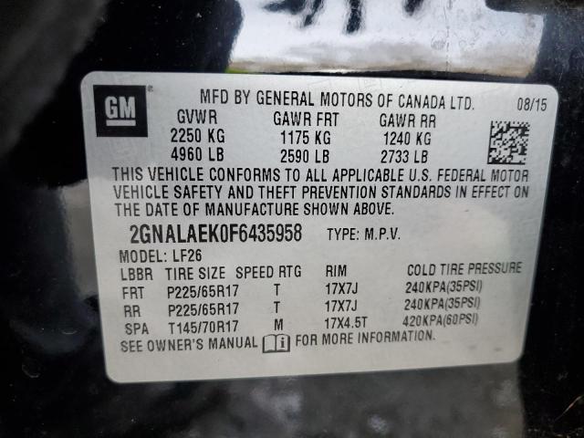 Photo 12 VIN: 2GNALAEK0F6435958 - CHEVROLET EQUINOX 