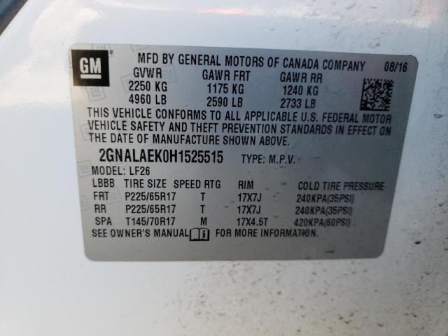 Photo 9 VIN: 2GNALAEK0H1525515 - CHEVROLET EQUINOX L 