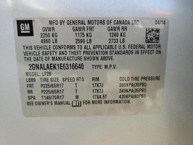 Photo 12 VIN: 2GNALAEK1E6316640 - CHEVROLET EQUINOX 