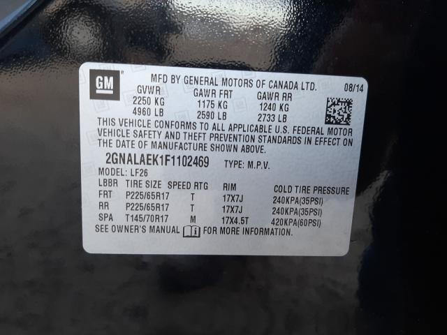 Photo 9 VIN: 2GNALAEK1F1102469 - CHEVROLET EQUINOX LS 