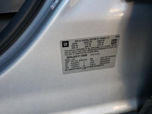 Photo 9 VIN: 2GNALAEK1F1105856 - CHEVROLET EQUINOX LS 