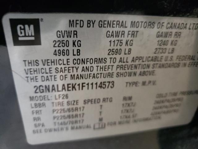 Photo 9 VIN: 2GNALAEK1F1114573 - CHEVROLET EQUINOX LS 