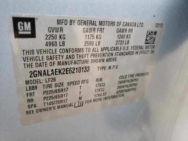 Photo 9 VIN: 2GNALAEK2E6210133 - CHEVROLET EQUINOX LS 