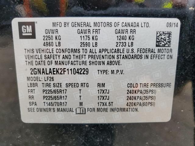 Photo 12 VIN: 2GNALAEK2F1104229 - CHEVROLET EQUINOX 