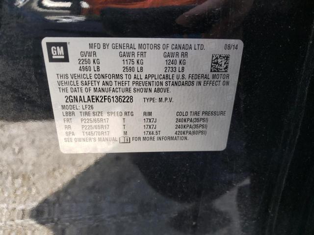 Photo 11 VIN: 2GNALAEK2F6136228 - CHEVROLET EQUINOX LS 