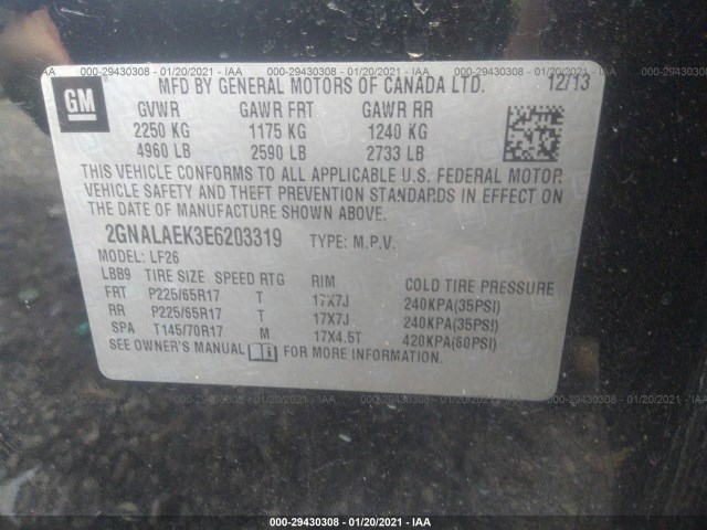 Photo 8 VIN: 2GNALAEK3E6203319 - CHEVROLET EQUINOX 