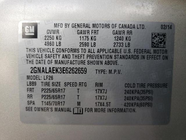 Photo 12 VIN: 2GNALAEK3E6262659 - CHEVROLET EQUINOX LS 