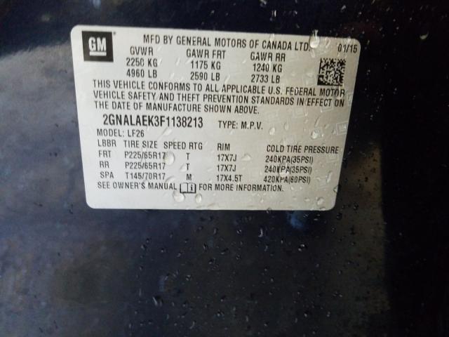 Photo 9 VIN: 2GNALAEK3F1138213 - CHEVROLET EQUINOX LS 