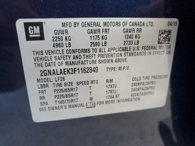 Photo 12 VIN: 2GNALAEK3F1162849 - CHEVROLET EQUINOX LS 