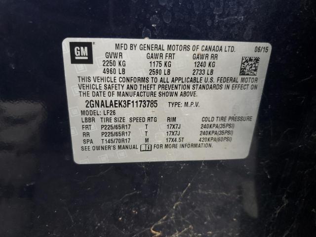 Photo 11 VIN: 2GNALAEK3F1173785 - CHEVROLET EQUINOX LS 