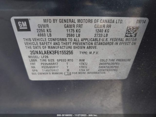 Photo 8 VIN: 2GNALAEK3F6155256 - CHEVROLET EQUINOX 