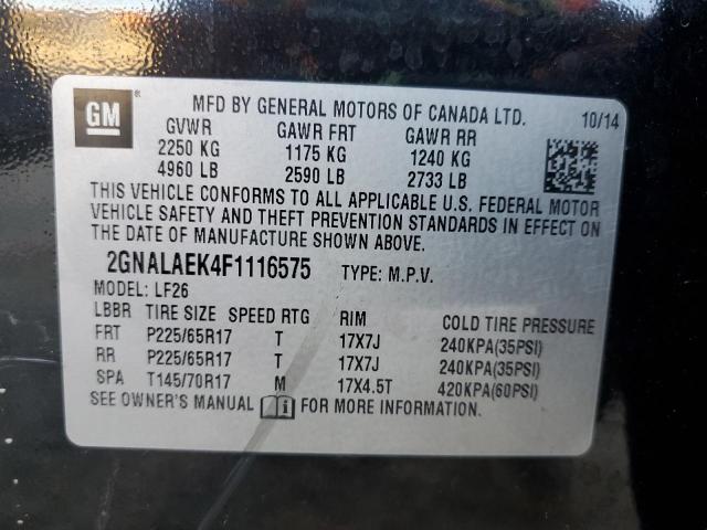 Photo 12 VIN: 2GNALAEK4F1116575 - CHEVROLET EQUINOX LS 