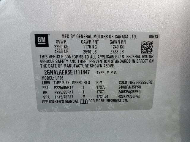 Photo 12 VIN: 2GNALAEK5E1111447 - CHEVROLET EQUINOX LS 