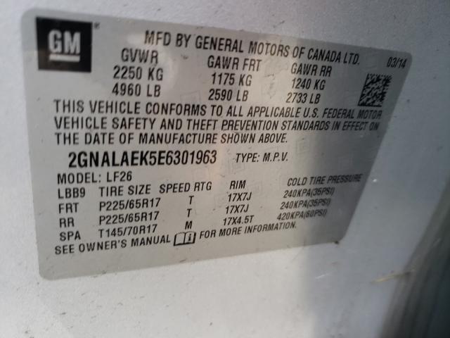 Photo 9 VIN: 2GNALAEK5E6301963 - CHEVROLET EQUINOX LS 