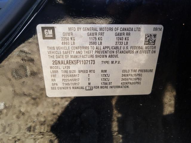 Photo 9 VIN: 2GNALAEK5F1107173 - CHEVROLET EQUINOX LS 