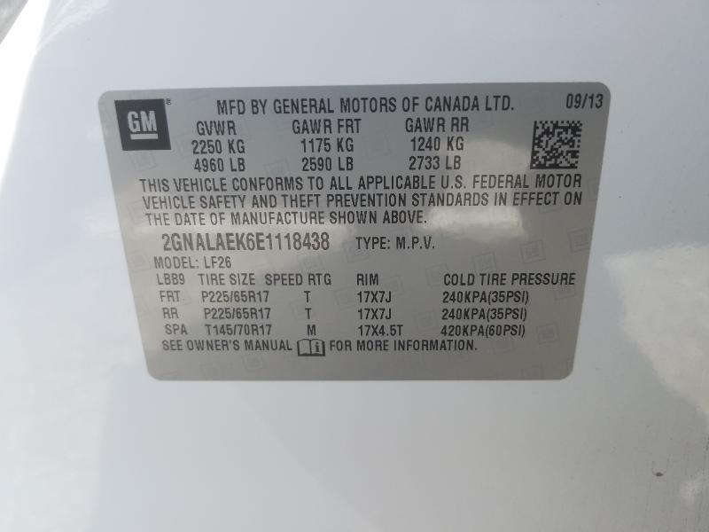 Photo 9 VIN: 2GNALAEK6E1118438 - CHEVROLET EQUINOX LS 