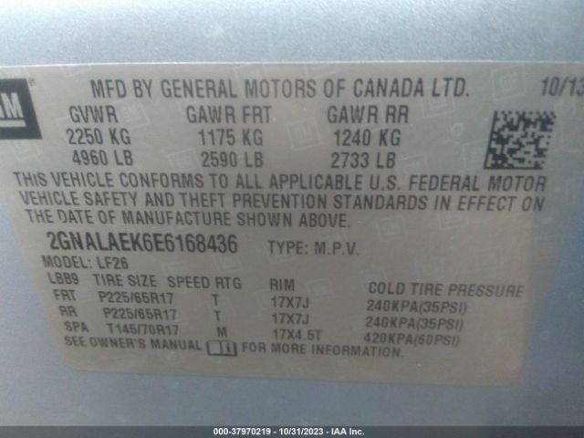 Photo 8 VIN: 2GNALAEK6E6168436 - CHEVROLET EQUINOX 