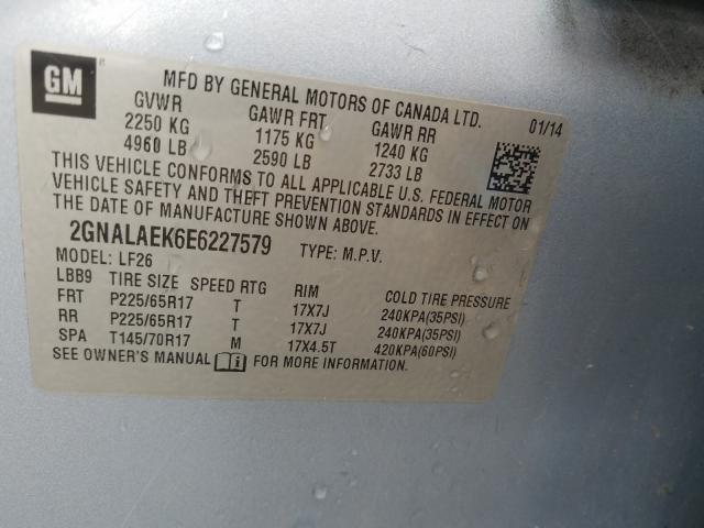 Photo 9 VIN: 2GNALAEK6E6227579 - CHEVROLET EQUINOX LS 