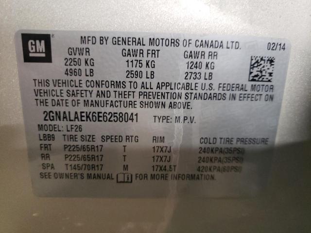 Photo 12 VIN: 2GNALAEK6E6258041 - CHEVROLET EQUINOX LS 