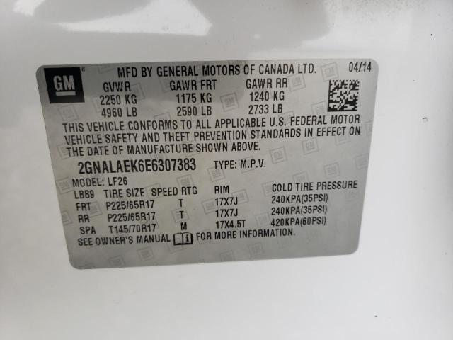 Photo 12 VIN: 2GNALAEK6E6307383 - CHEVROLET EQUINOX LS 