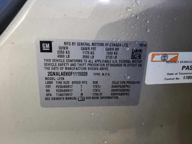 Photo 9 VIN: 2GNALAEK6F1115928 - CHEVROLET EQUINOX LS 