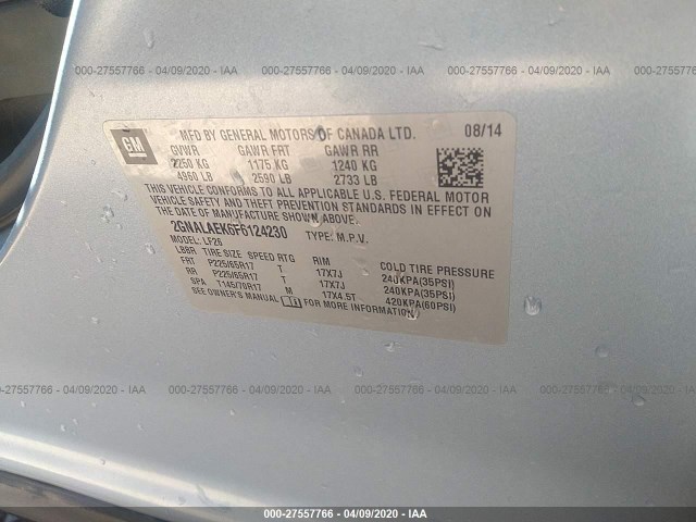 Photo 8 VIN: 2GNALAEK6F6124230 - CHEVROLET EQUINOX 