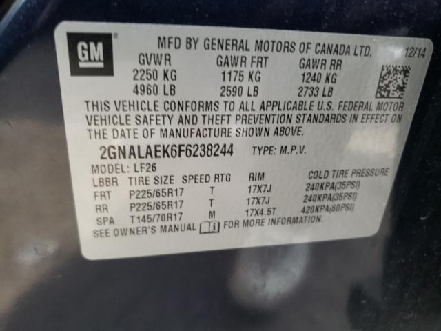 Photo 9 VIN: 2GNALAEK6F6238244 - CHEVROLET EQUINOX LS 