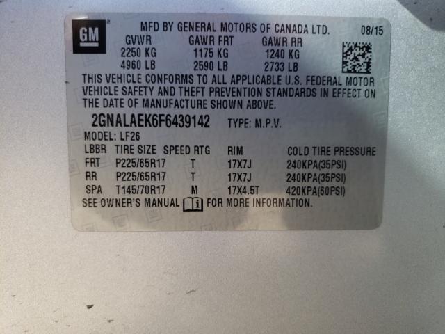 Photo 9 VIN: 2GNALAEK6F6439142 - CHEVROLET EQUINOX LS 