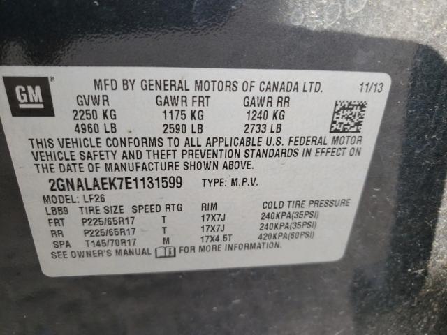 Photo 9 VIN: 2GNALAEK7E1131599 - CHEVROLET EQUINOX LS 