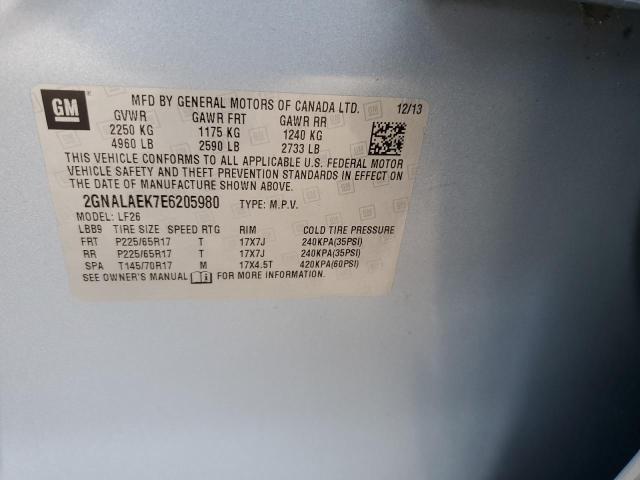 Photo 13 VIN: 2GNALAEK7E6205980 - CHEVROLET EQUINOX LS 