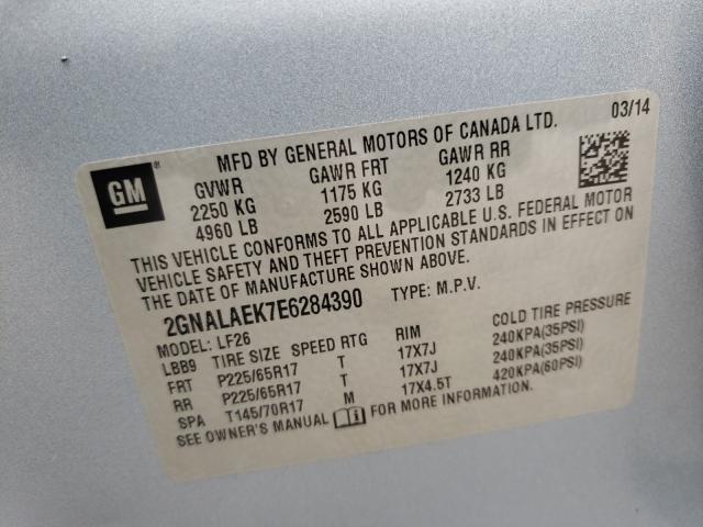 Photo 9 VIN: 2GNALAEK7E6284390 - CHEVROLET EQUINOX LS 