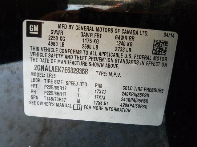 Photo 9 VIN: 2GNALAEK7E6329358 - CHEVROLET EQUINOX LS 