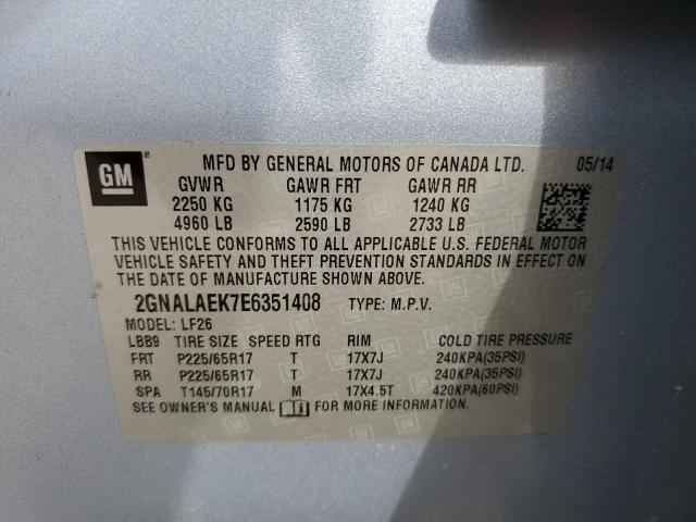 Photo 9 VIN: 2GNALAEK7E6351408 - CHEVROLET EQUINOX LS 