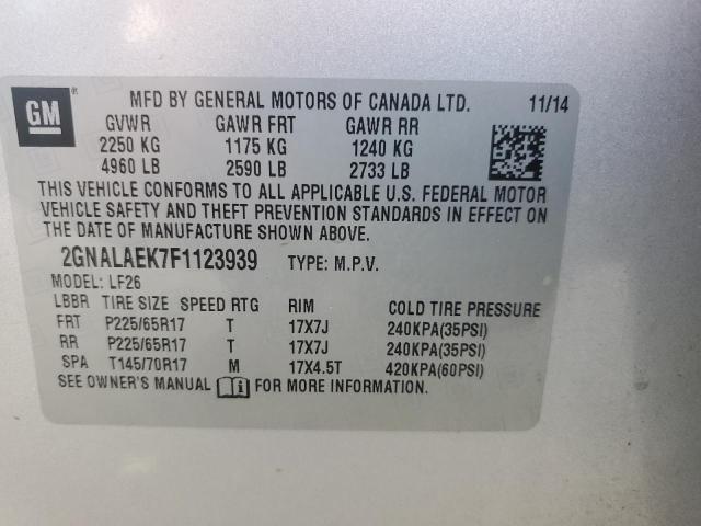 Photo 12 VIN: 2GNALAEK7F1123939 - CHEVROLET EQUINOX 