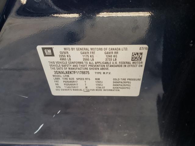 Photo 9 VIN: 2GNALAEK7F1178875 - CHEVROLET EQUINOX 