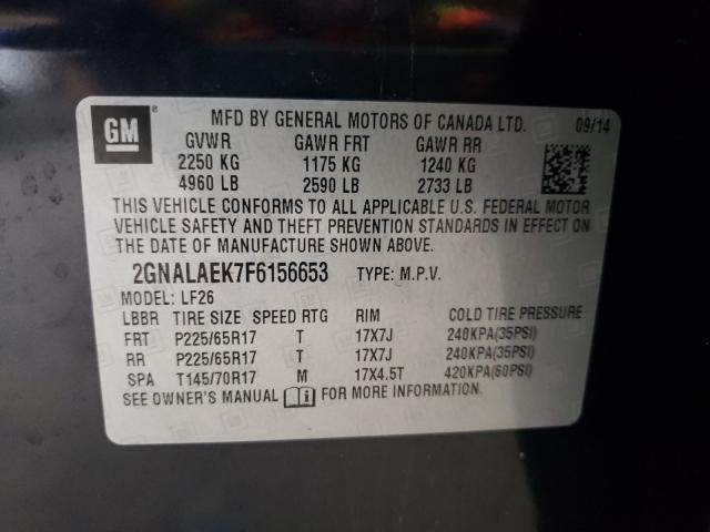 Photo 9 VIN: 2GNALAEK7F6156653 - CHEVROLET EQUINOX LS 