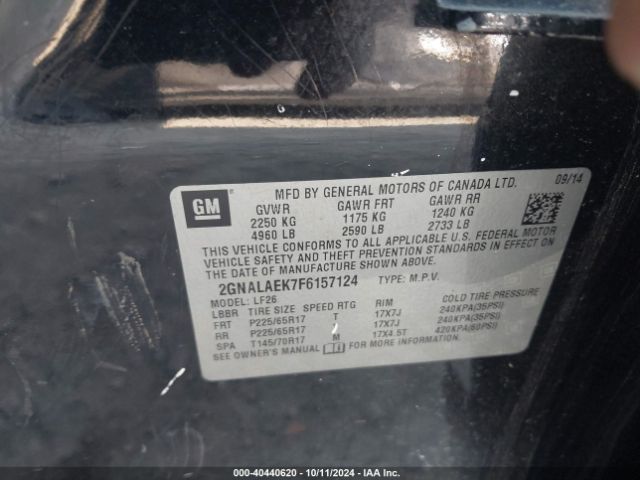 Photo 8 VIN: 2GNALAEK7F6157124 - CHEVROLET EQUINOX 