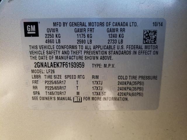 Photo 11 VIN: 2GNALAEK7F6193959 - CHEVROLET EQUINOX 