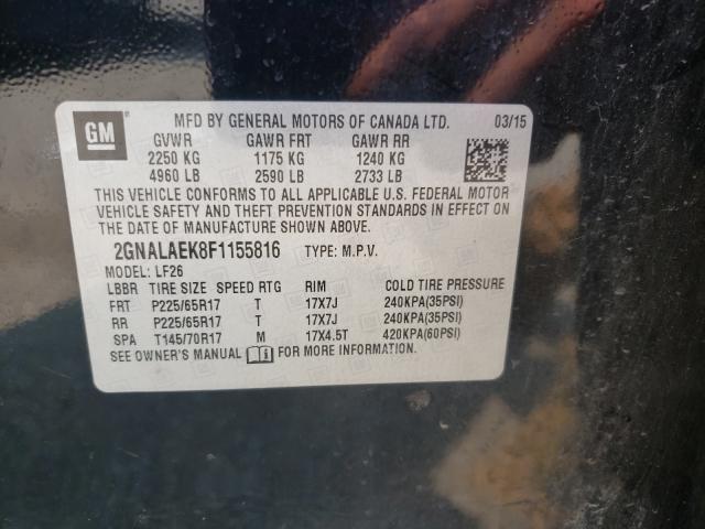 Photo 9 VIN: 2GNALAEK8F1155816 - CHEVROLET EQUINOX LS 