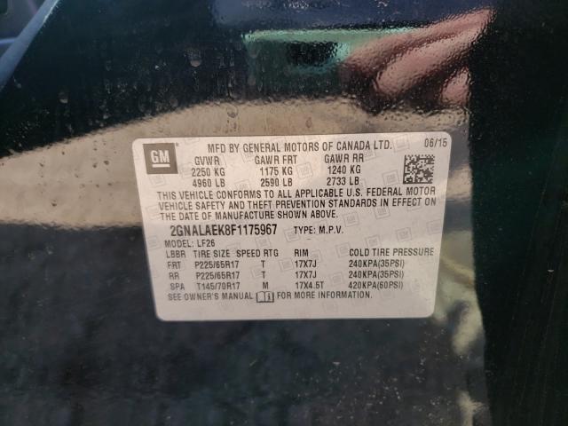 Photo 9 VIN: 2GNALAEK8F1175967 - CHEVROLET EQUINOX LS 