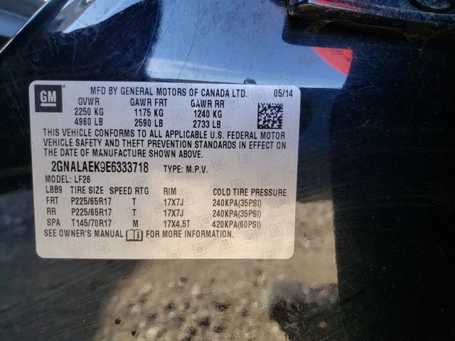 Photo 9 VIN: 2GNALAEK9E6333718 - CHEVROLET EQUINOX LS 