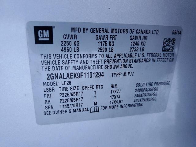 Photo 12 VIN: 2GNALAEK9F1101294 - CHEVROLET EQUINOX 